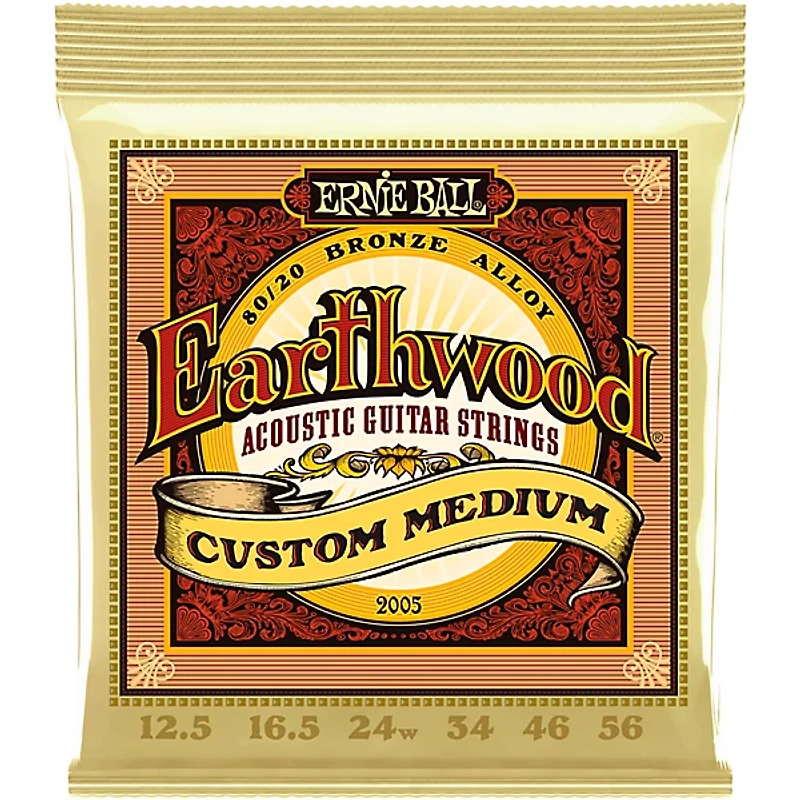 Ernie Ball Earthwood 80/20 Custom Medium Acoustic Strings 12 Pack