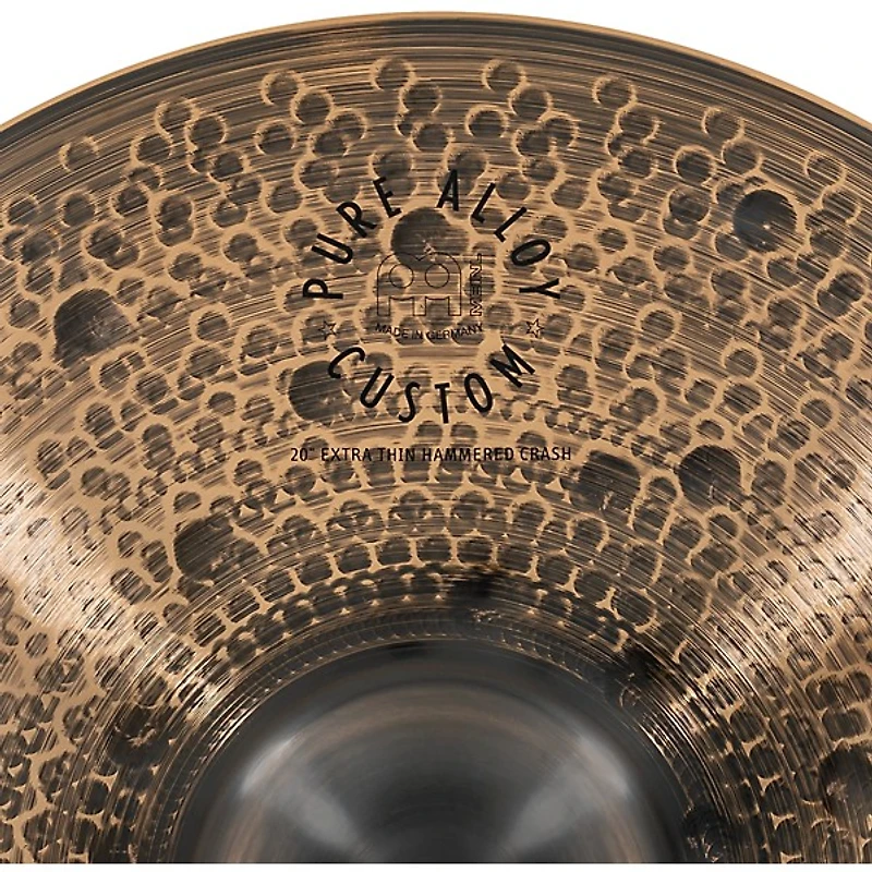 MEINL Pure Alloy Custom Extra Thin Hammered Crash Cymbal