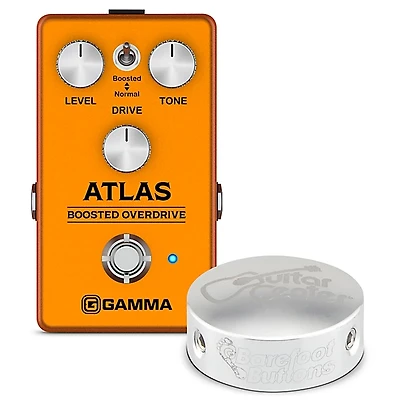 GAMMA ATLAS Boosted Overdrive Effect Pedal With Barefoot Button Guitar Center Footswitch Cap