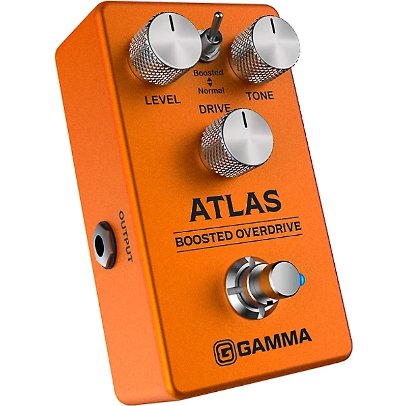 GAMMA ATLAS Boosted Overdrive Effect Pedal With Barefoot Button Guitar Center Footswitch Cap