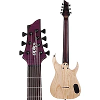 Schecter Guitar Research John Browne Tao-7 Left-Handed Electric Guitar Satin Trans Purple