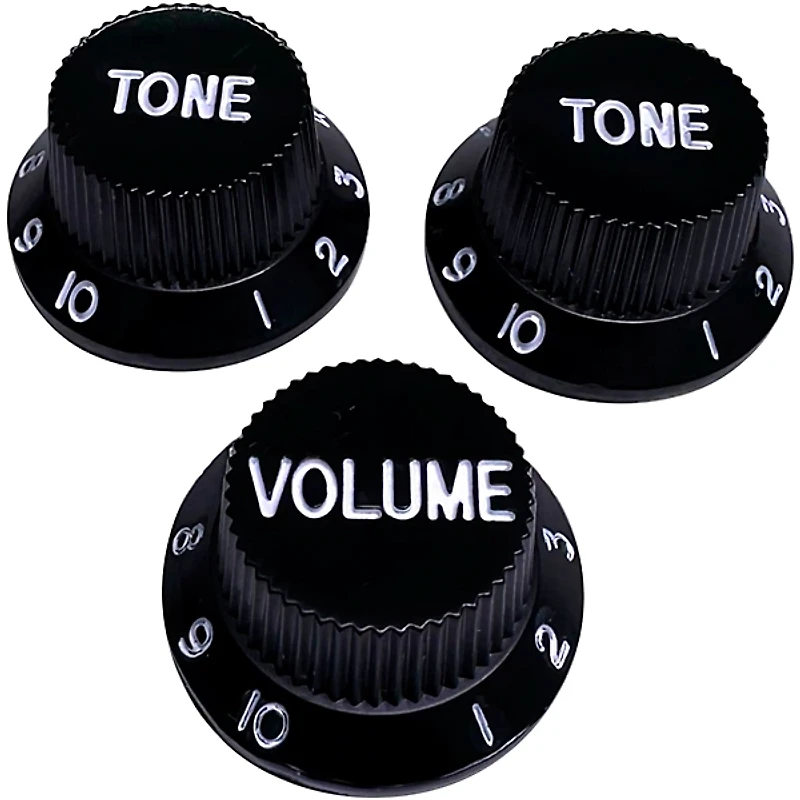 AxLabs Strat-Style Knob Kit with White Lettering (3)