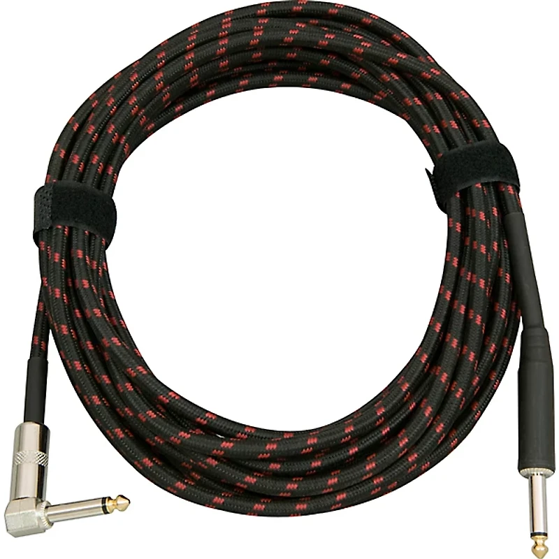 Musician's Gear Tweed Right Angle Instrument Cable 4-Pack 20 ft. Red