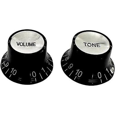 AxLabs Volume and Tone Top Hat Knobs With White Lettering -