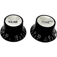 AxLabs Volume and Tone Top Hat Knobs With White Lettering -