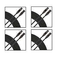 Livewire Elite Quad Microphone Cable 4-Pack 25 ft. Black