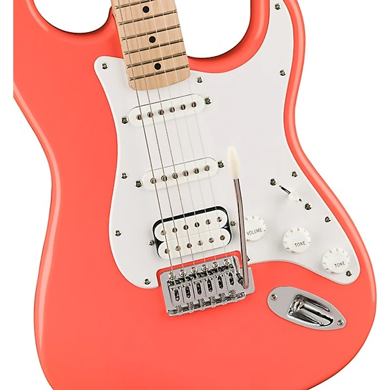 Squier Sonic Stratocaster HSS Maple Fingerboard Electric Guitar - Tahitian Coral