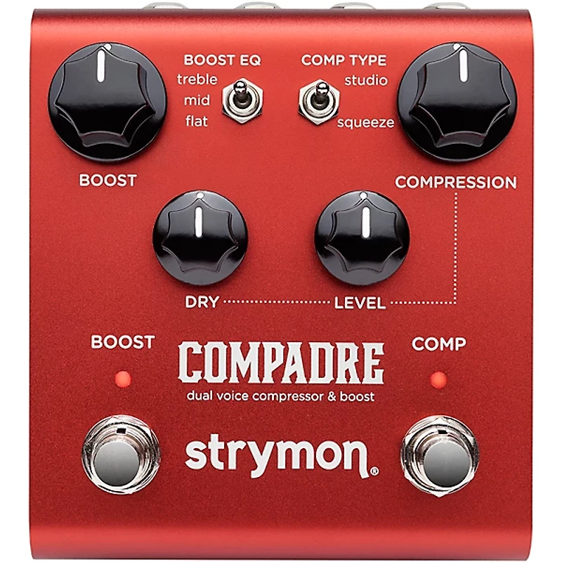 Strymon Compadre Dual Voice Compressor & Boost Effects Pedal Red