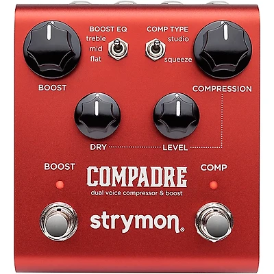 Strymon Compadre Dual Voice Compressor & Boost Effects Pedal Red