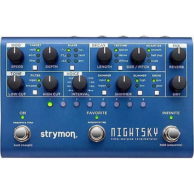 Strymon NightSky Time-Warped Reverberator Effects Pedal Blue