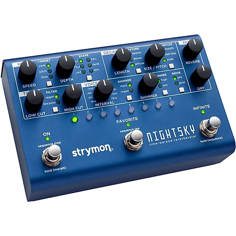 Strymon NightSky Time-Warped Reverberator Effects Pedal Blue