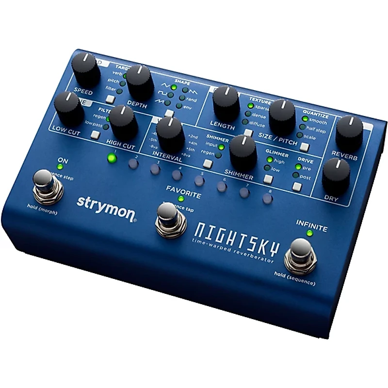 Strymon NightSky Time-Warped Reverberator Effects Pedal Blue