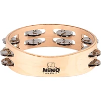 Nino Double Row Wood Tambourine, Natural 8 in.