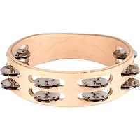 Nino Double Row Wood Tambourine, Natural 8 in.