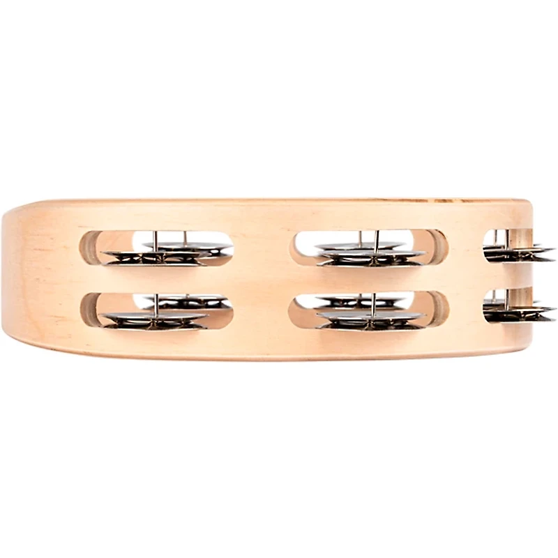 Nino Double Row Wood Tambourine, Natural 8 in.