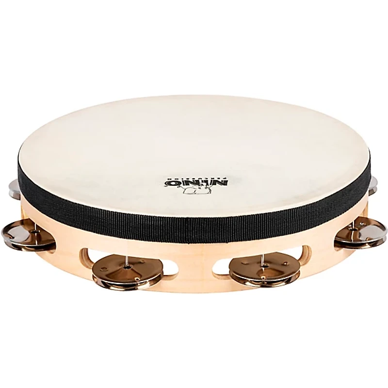 Nino Single Row Headed Wood Tambourine, Natural