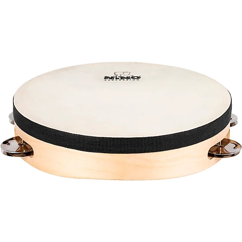 Nino Single Row Headed Wood Tambourine, Natural