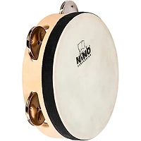 Nino Single Row Headed Wood Tambourine, Natural