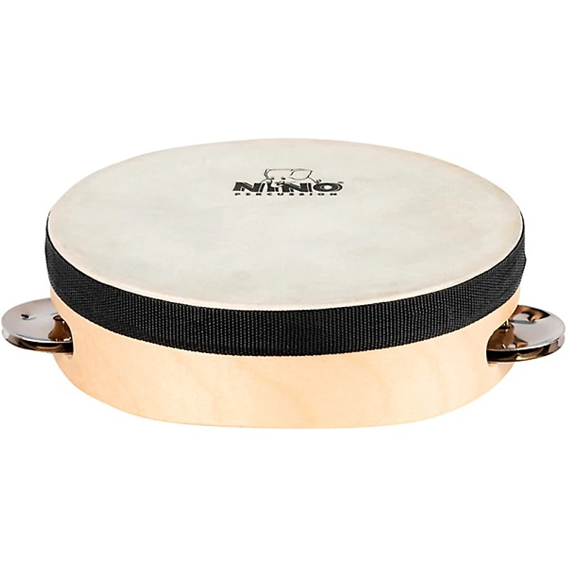 Nino Single Row Headed Wood Tambourine, Natural