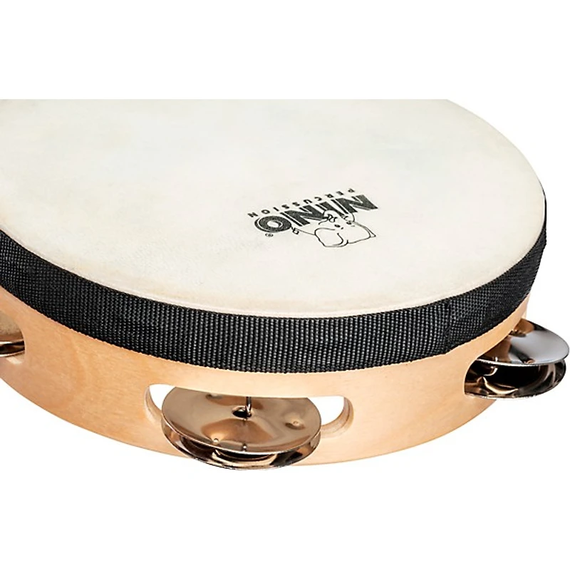 Nino Single Row Headed Wood Tambourine, Natural
