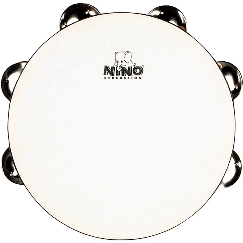 Nino Double Row Headed Wood Tambourine, Natural 8 in.