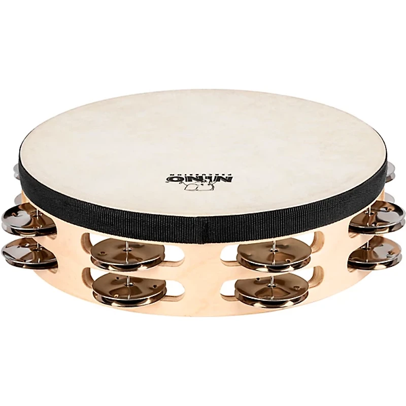 Nino Double Row Headed Wood Tambourine, Natural 8 in.