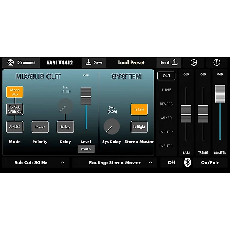 Harbinger VARI V4412 12" 625W Powered 2-Way Loudspeaker With Mixer, FX, App Control, Bluetooth, DSP & Smart Stereo