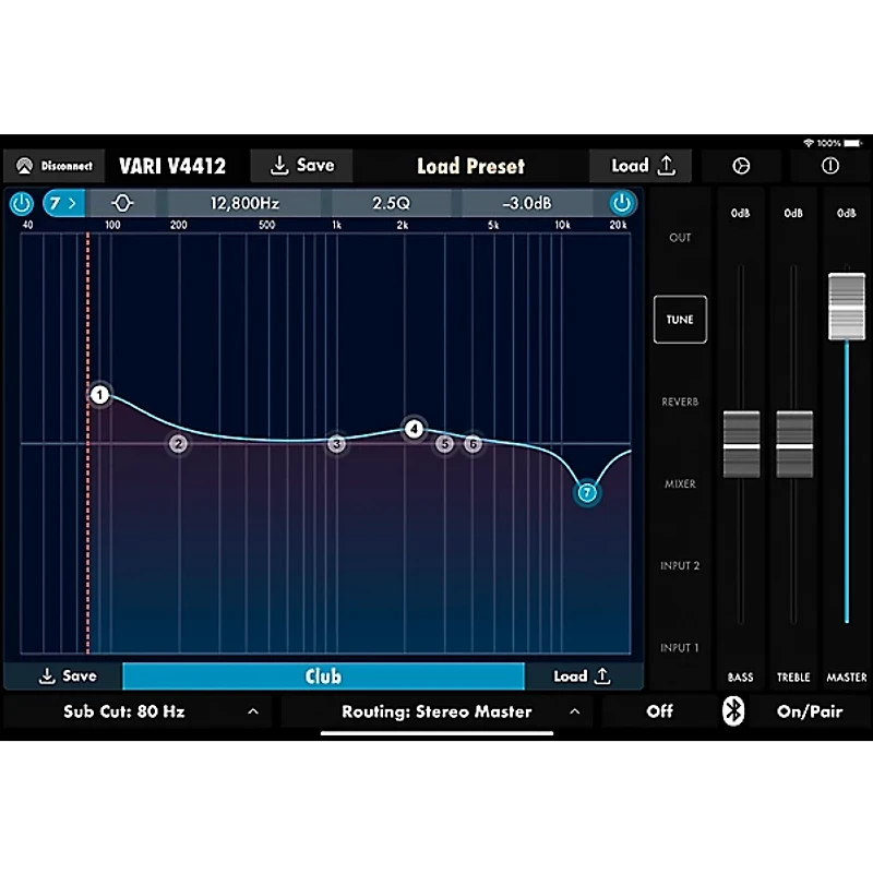 Harbinger VARI V4412 12" 625W Powered 2-Way Loudspeaker With Mixer, FX, App Control, Bluetooth, DSP & Smart Stereo