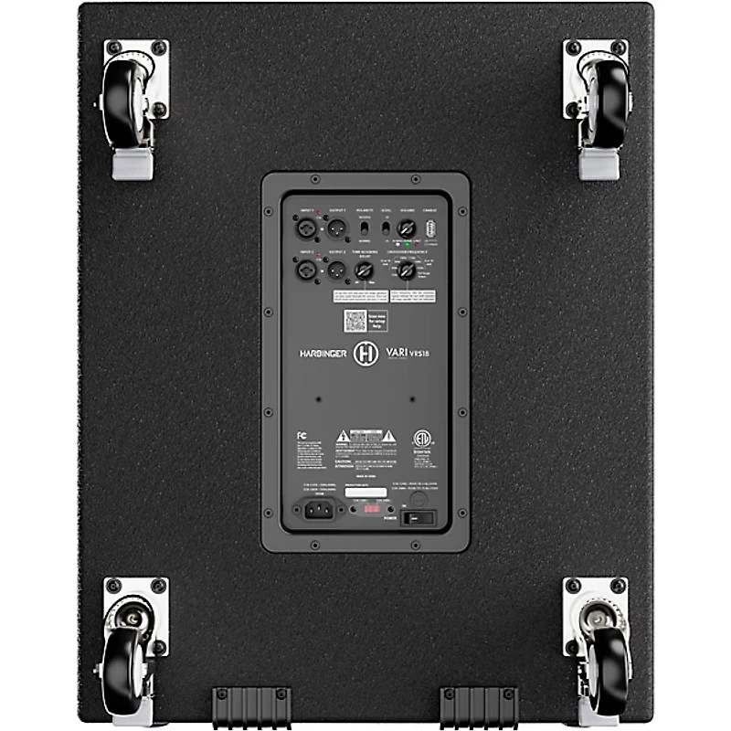 Harbinger VARI VRS18 18" Powered Subwoofer With DSP, Casters & Slip Cover