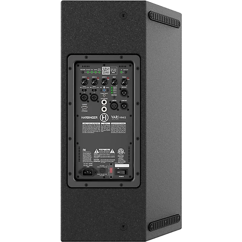 Harbinger VARI VR412 12" Powered 2-Way Loudspeaker With Wood Cabinet, Bluetooth, DSP and Tote Bag
