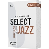 D'Addario Woodwinds Select Jazz Alto Saxophone Unfiled Organic Reeds Box of 10