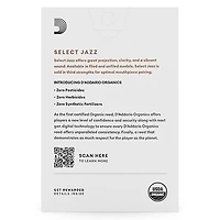 D'Addario Woodwinds Select Jazz Alto Saxophone Unfiled Organic Reeds Box of 10