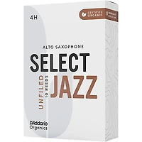 D'Addario Woodwinds Select Jazz Alto Saxophone Unfiled Organic Reeds Box of 10