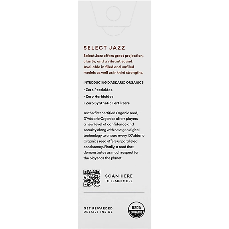 D'Addario Woodwinds Select Jazz, Baritone Saxophone - Unfiled,Box of 5