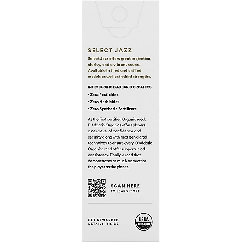 D'Addario Woodwinds Select Jazz, Baritone Saxophone - Filed,Box of 5