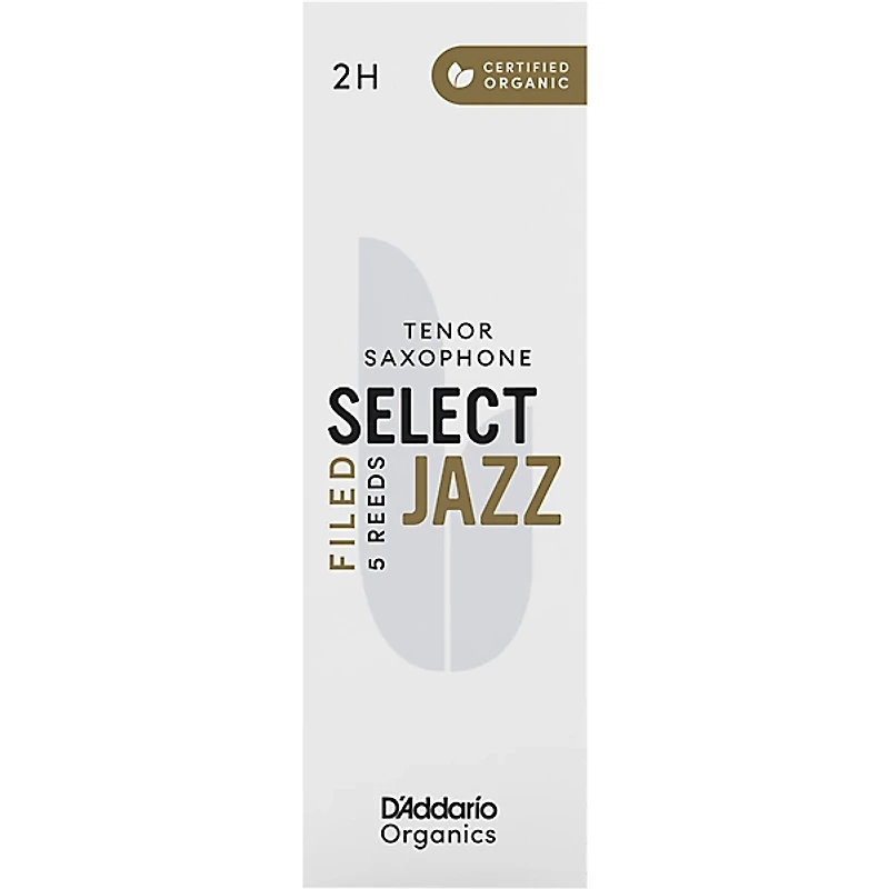 D'Addario Woodwinds Select Jazz, Tenor Saxophone Reeds - Filed,Box of 5