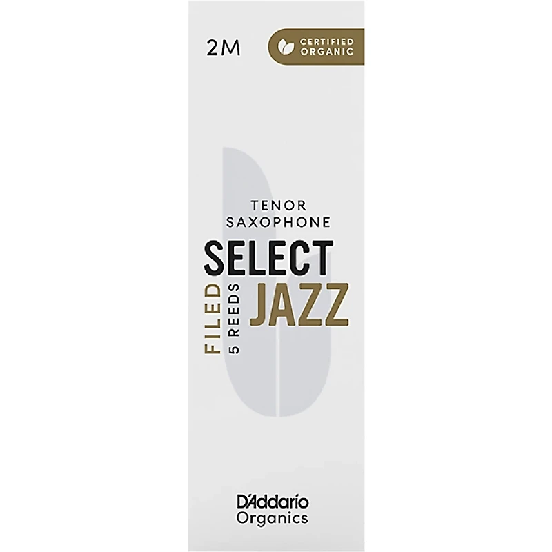 D'Addario Woodwinds Select Jazz, Tenor Saxophone Reeds - Filed,Box of 5