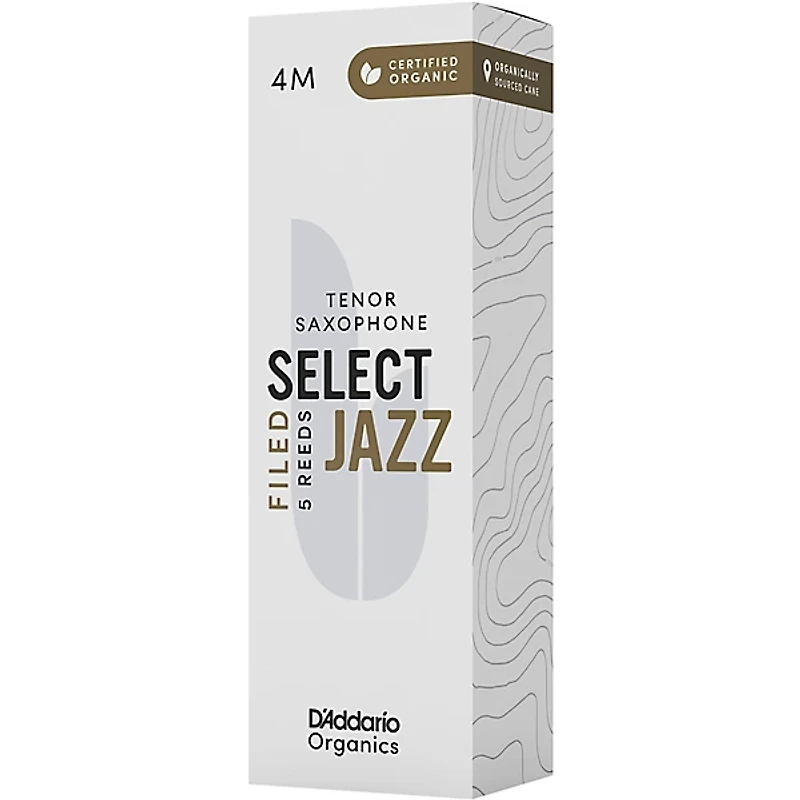 D'Addario Woodwinds Select Jazz, Tenor Saxophone Reeds - Filed,Box of 5
