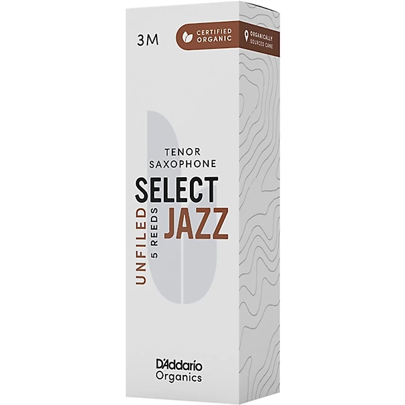D'Addario Woodwinds Select Jazz, Tenor Saxophone Reeds - Unfiled,Box of 5