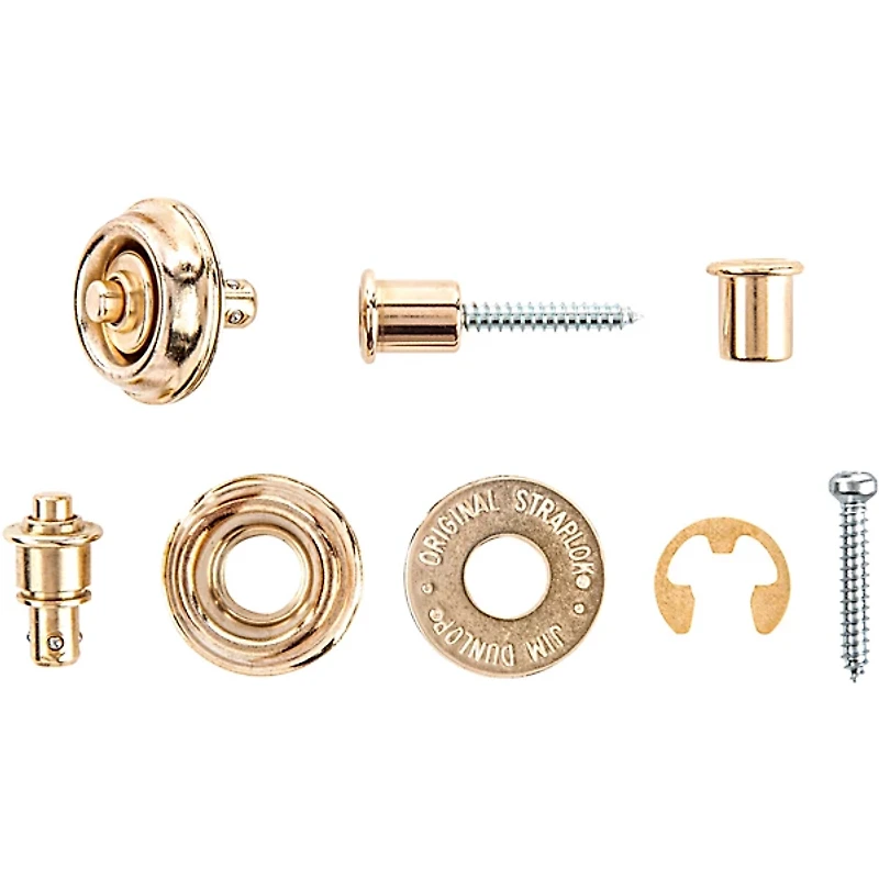Dunlop Straplok Flush Mount Strap Retainer System Gold