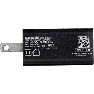 Shure SBC10-USB-C Wall-Mount Charger for GLX-D+ Wireless Transmitters