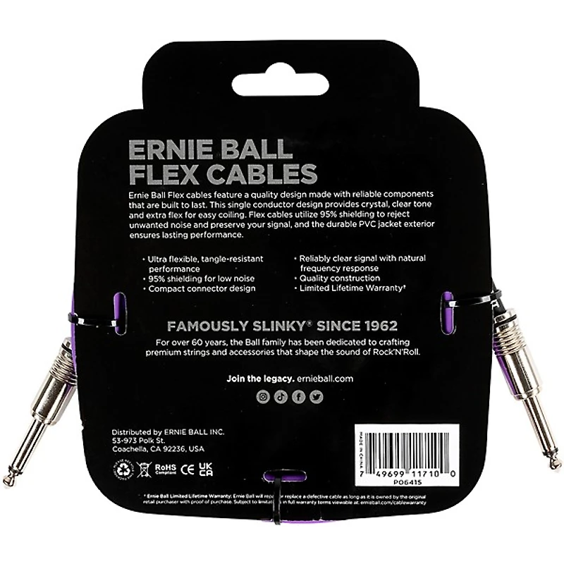 Ernie Ball Flex Straight to Straight Instrument Cable