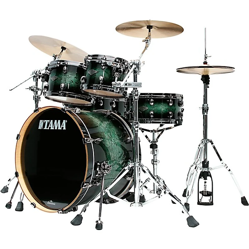 TAMA Starclassic Performer 5-Piece Shell Pack With 22" Bass Drum and Black Nickel Hardware Molten Steel Blue Burst