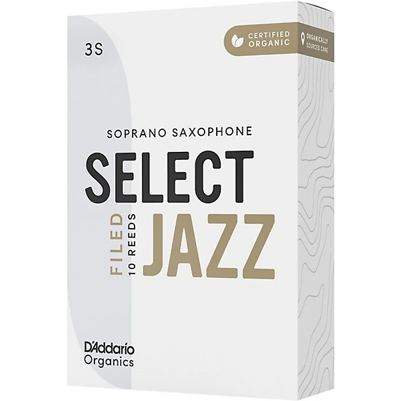 D'Addario Woodwinds Select Jazz, Soprano Saxophone - Filed,Box of 10