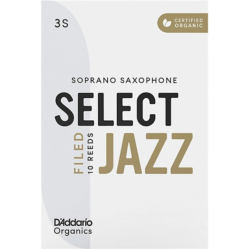 D'Addario Woodwinds Select Jazz, Soprano Saxophone - Filed,Box of 10