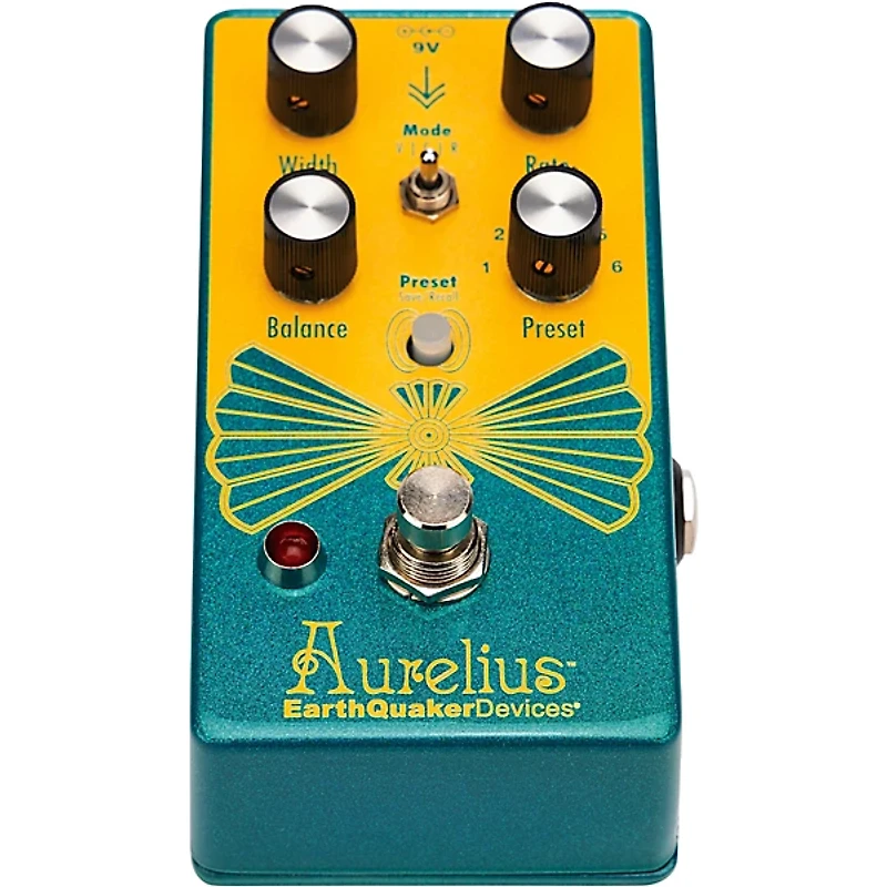 EarthQuaker Devices Aurelius Tri-Voice Chorus Effects Pedal Sparkly Teal and Golden Yellow