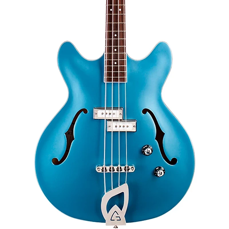 Guild Starfire I Bass Semi-Hollow Short Scale Double-Cut Electric Bass Guitar - Pelham Blue