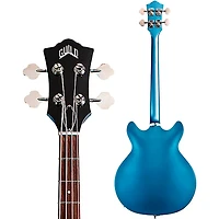 Guild Starfire I Bass Semi-Hollow Short Scale Double-Cut Electric Bass Guitar - Pelham Blue