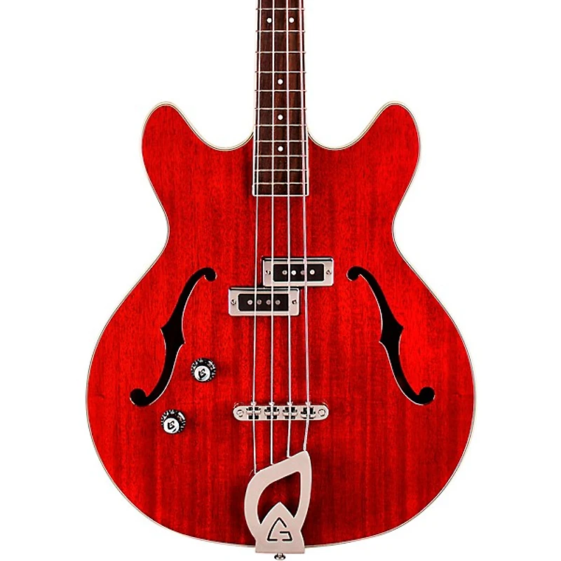 Guild Starfire I Bass Semi-Hollow Short Scale Double-Cut Left-Handed Bass Guitar Cherry Red