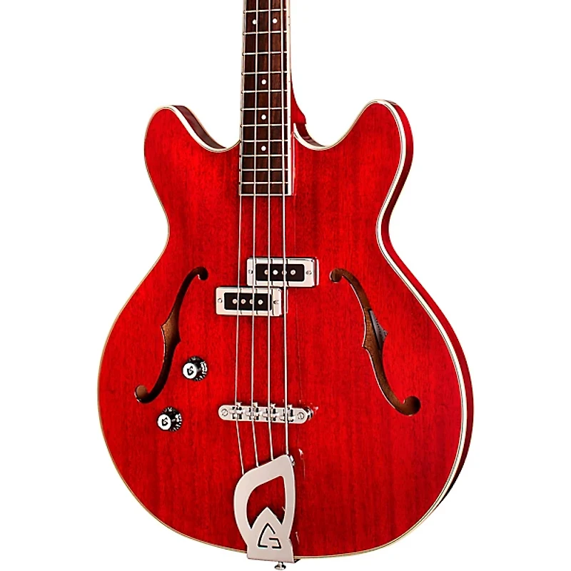 Guild Starfire I Bass Semi-Hollow Short Scale Double-Cut Left-Handed Bass Guitar Cherry Red